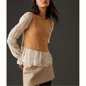 Anthropologie Layered Sweater Vest Small